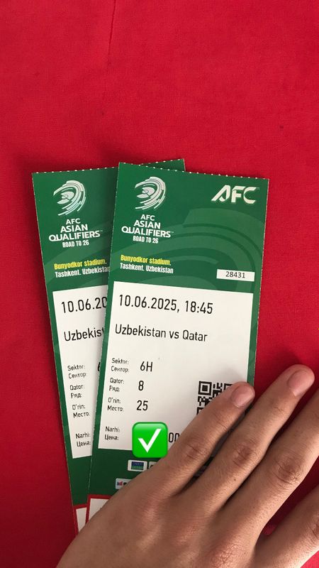 Uzbekistan vs qatar bilet sotiladi