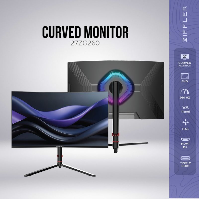 ZIFFLER 27ZG260 260hz RGB has stand ZIFFLER 27ZG260 260hz RGB has stand