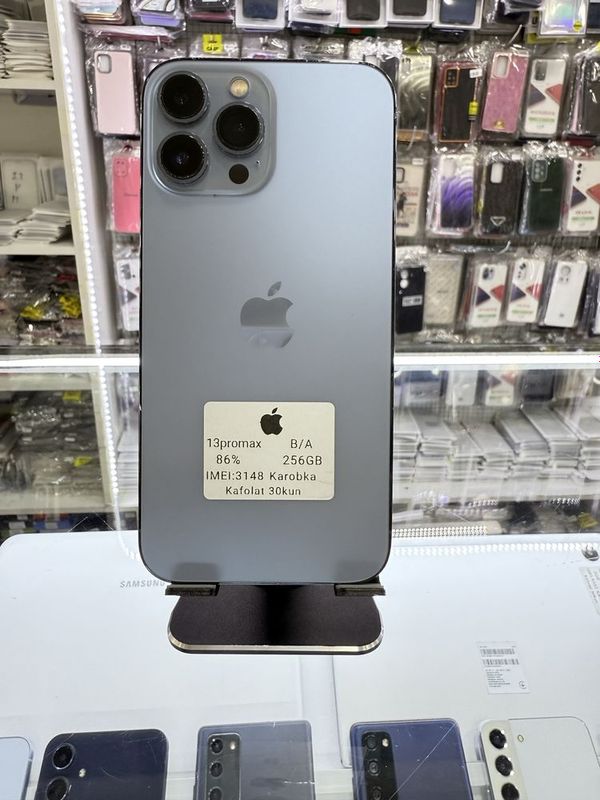BRR. Iphone 13promax 86% 256GB Blue B/A region Kafolat 30kun Malika A4 BRR. Iphone 13promax 86% 256GB Blue B/A region Kafolat 30kun Malika A4