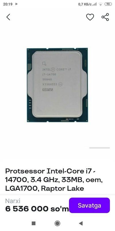 INTEL I7 14700 Sotiladi