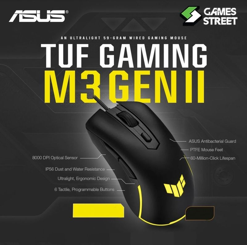 Новинка! ASUS Tuf Gaming M3 GEN 2 Проводная мышка/мышь (вес 59 грамм)