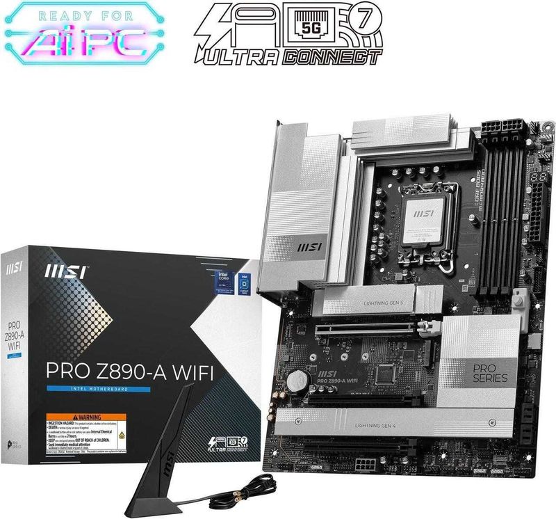 Новая материнская плата MSI PRO Z890-A WIFI. Сокет LGA 1851. Новая материнская плата MSI PRO Z890-A WIFI. Сокет LGA 1851.