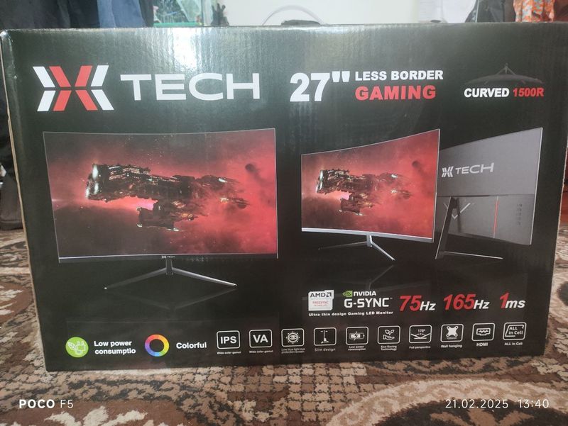 Монитор XTECH 27 дюймов IPS FHD 165Hz Curved