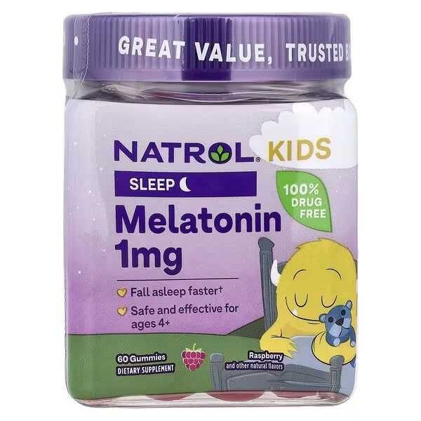 Natrol, Kids, мелатонин 1 мг. для детей, Melatonin 1 mg Natrol, Kids, мелатонин 1 мг. для детей, Melatonin 1 mg