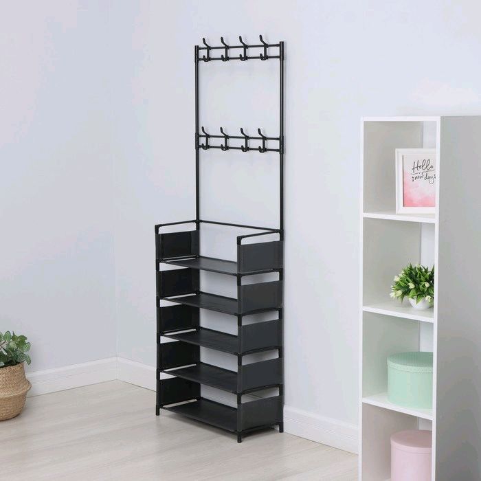 Poyafzal va kiyimlar uchun 5 qavatli, 60x29x165 sm Poyafzal va kiyimlar uchun 5 qavatli, 60x29x165 sm