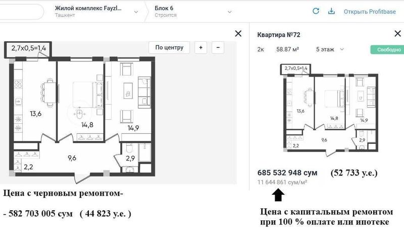 Ипотека, котлован! Новострой 2026г. 2/5/9 ав.газоблок 59м². Т/ц Компас