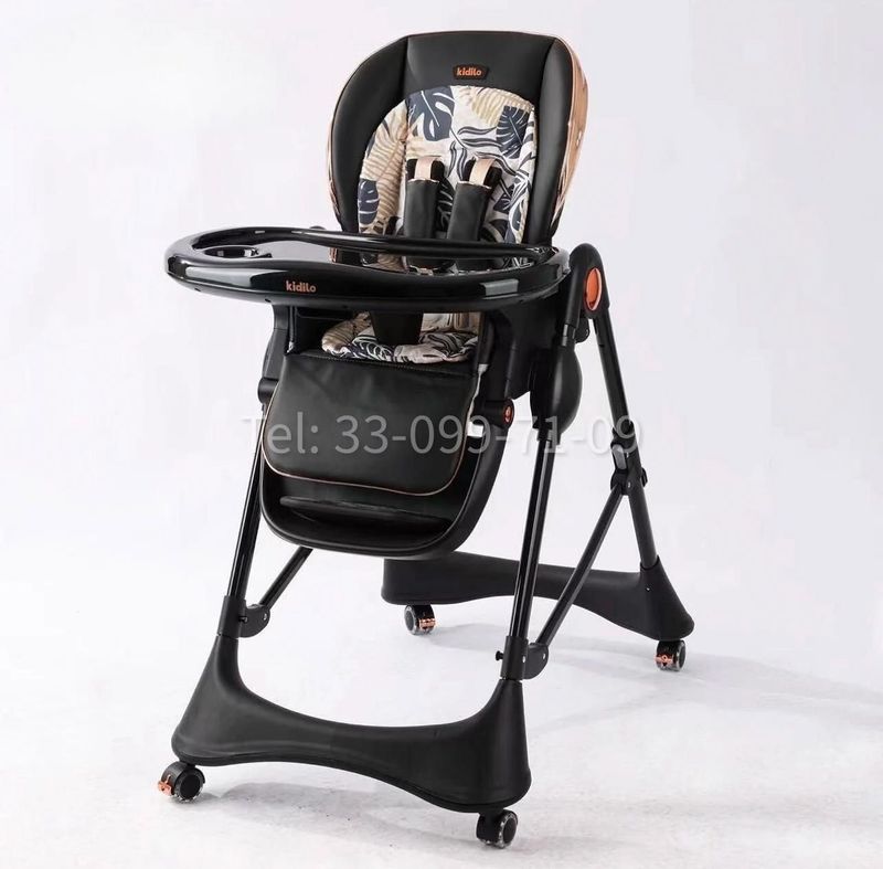 Стульчик для кормления Kidilo 202 — регулируемый складной на колесиках
