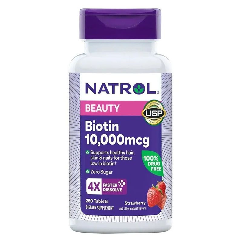 Biotin 10.000 mcg NATROL, Биотин 250 жевательных таблеток Biotin 10.000 mcg NATROL, Биотин 250 жевательных таблеток