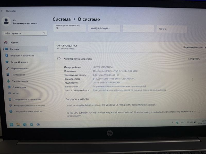 HP Noutbuk 512gb 13th Gen Intel(R) Core(TM) i5-1334U HP Noutbuk 512gb 13th Gen Intel(R) Core(TM) i5-1334U