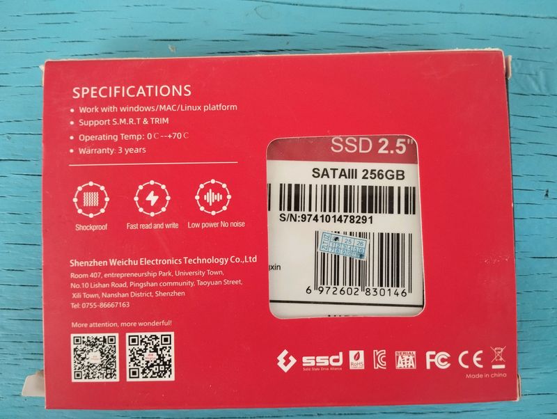 SSd 256 gb yengi ishlatilmagan SSd 256 gb yengi ishlatilmagan
