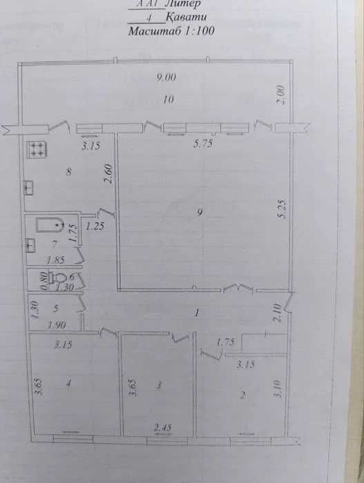 НОВОСТРОЙКА 4х-комн, Мирзо-Улугбекский район, 109м2, 4/4/5