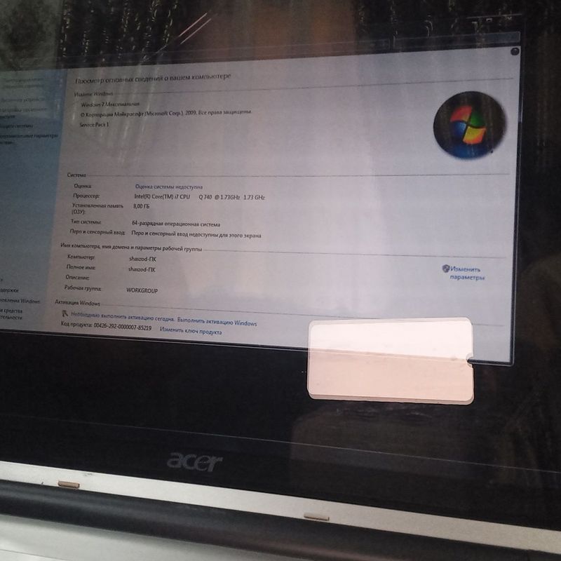 Noutbuk Acer Aspire 19 ekran Noutbuk Acer Aspire 19 ekran
