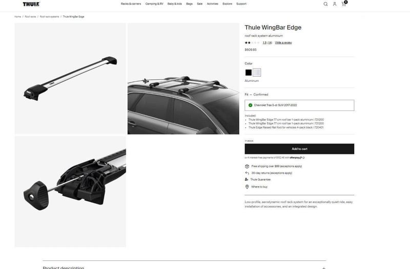 Крепление на крышу Thule WingBar edge