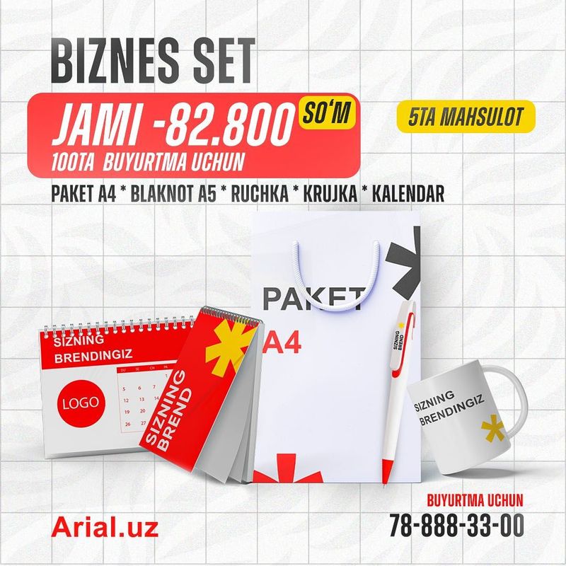 Biznes Set 82.800 so’mdan