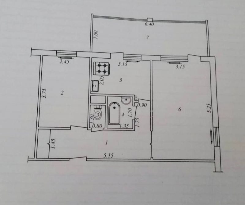 Продам квартиру Массив Ахмад-Югнаки 2/4/5 Балкон 2*6