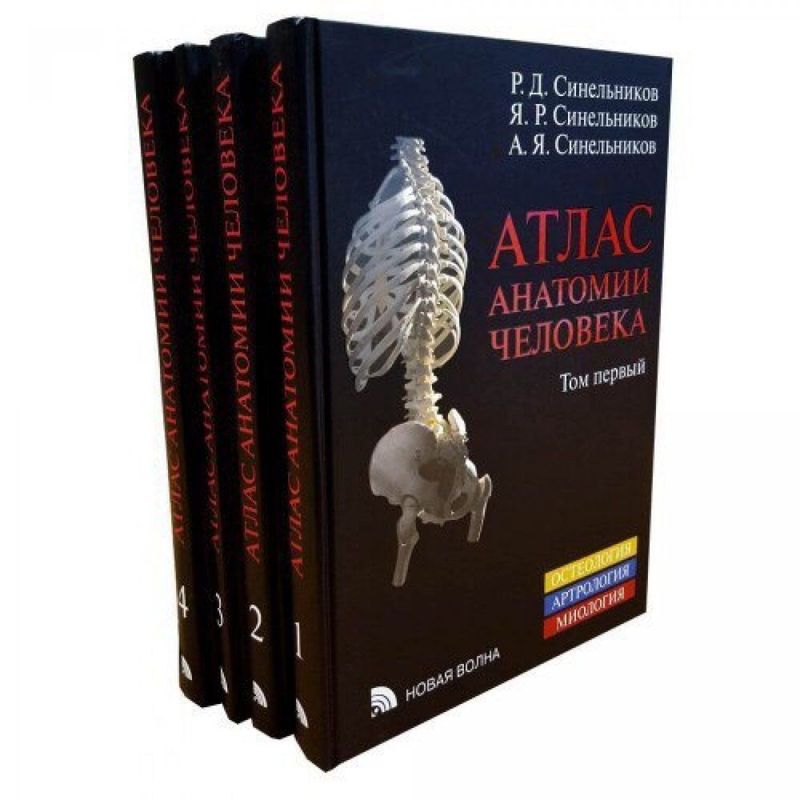 Комплект. Атлас по анатомии. Синельников в 4ех томах в твердом перепл.