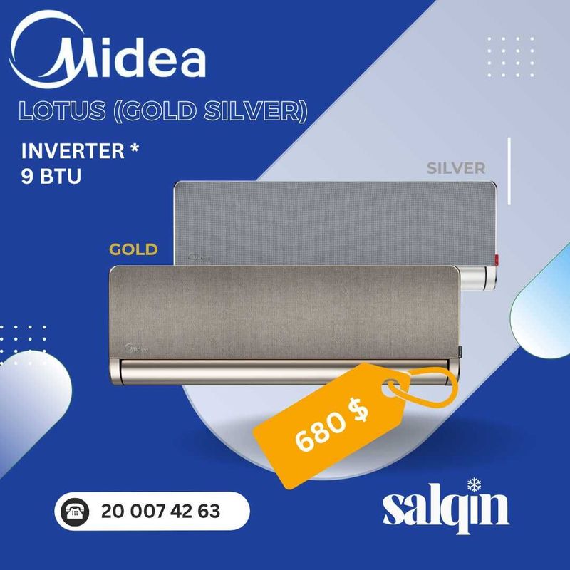 Konditsioner, Кондиционер Midea Lotus silver-gold 9 12 18 BTU INVERTER Konditsioner, Кондиционер Midea Lotus silver-gold 9 12 18 BTU INVERTER