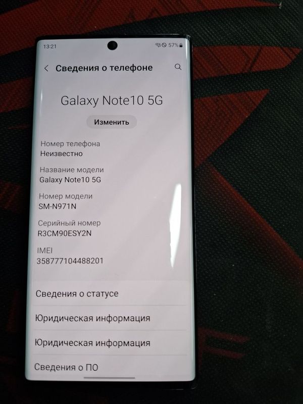 Samsung note 10 5G 12+12ram 256gb