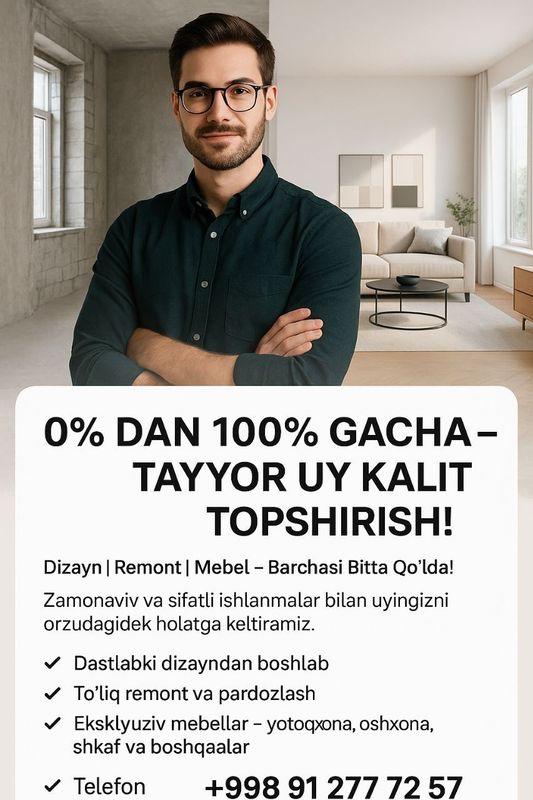 0%dan 100% gacha dizayneriski remont 0%dan 100% gacha dizayneriski remont