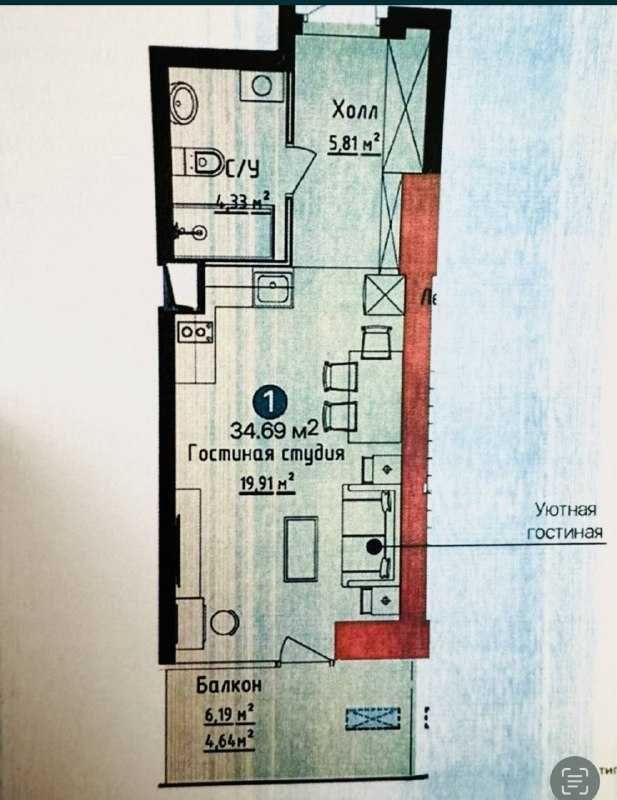 NRG "U-Tower" 1 ком. квартира, 35 м2 предчистовая. Вид на Ташкент Сити NRG "U-Tower" 1 ком. квартира, 35 м2 предчистовая. Вид на Ташкент Сити