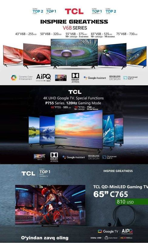 Телевизор TCL 75V6B