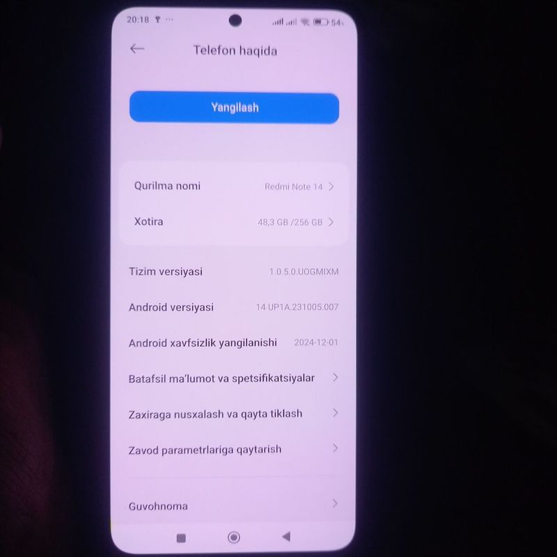 Redmi 14 ideal karopka dakument bor ishlatilganiga 10kun boldi Redmi 14 ideal karopka dakument bor ishlatilganiga 10kun boldi